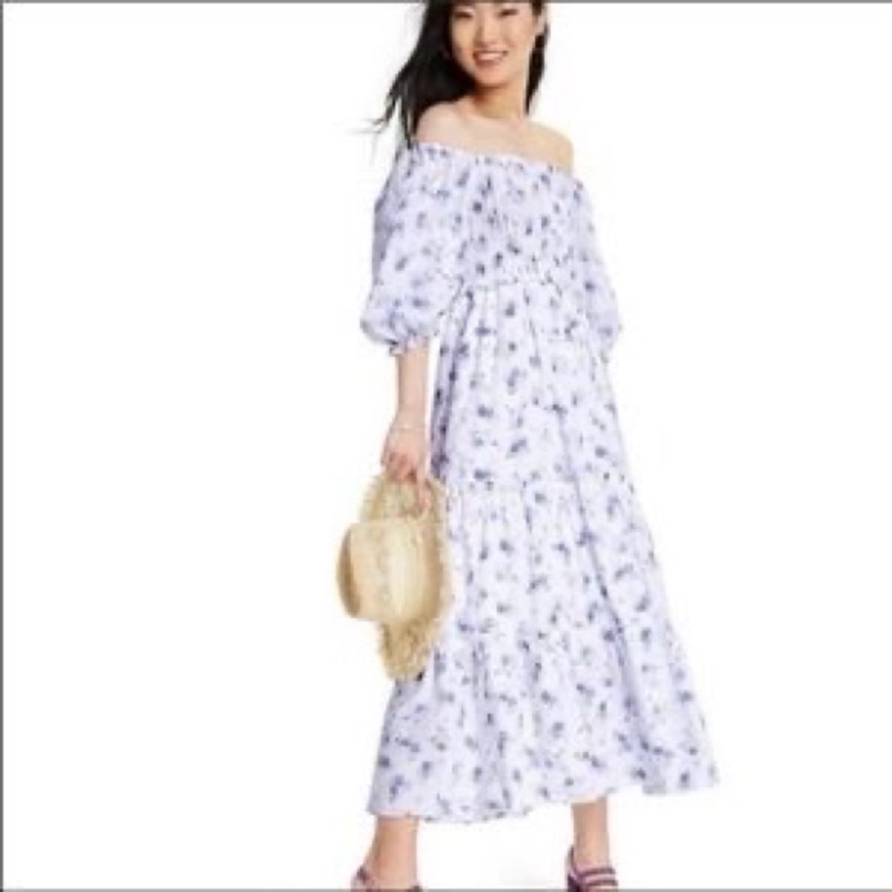 LoveShackFancy X Target blue floral dress size Medium
